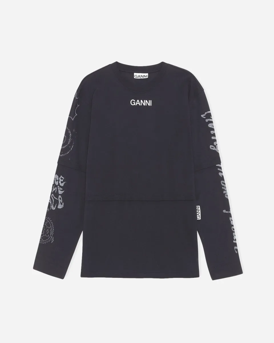 O-neck Dropped Shoulder T-shirt - Phantom