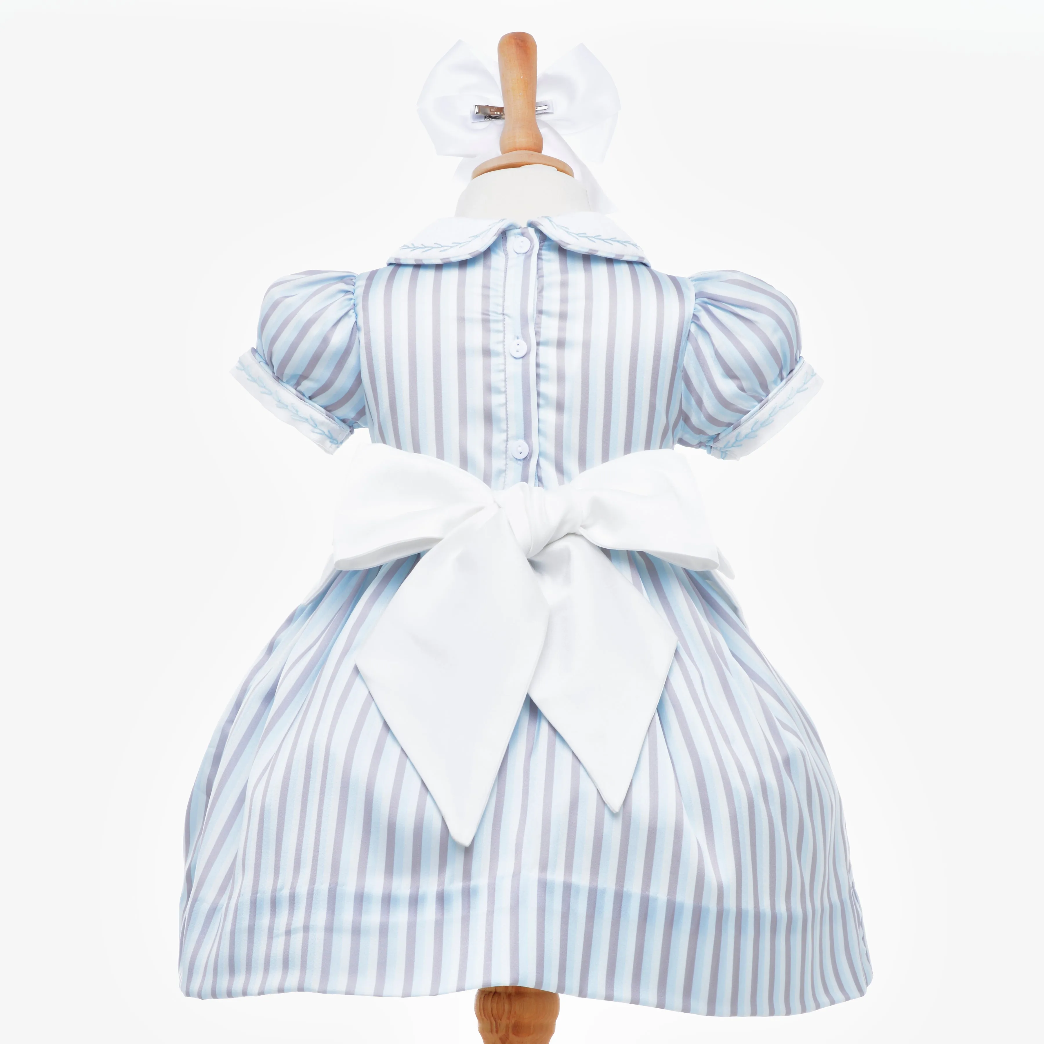 Ocean Baby Girls Smocked Three Stripe Satin Petticoat Layered Dress (3M-8Yrs) Featured in British Vogue Magazine August*