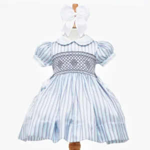 Ocean Baby Girls Smocked Three Stripe Satin Petticoat Layered Dress (3M-8Yrs) Featured in British Vogue Magazine August*