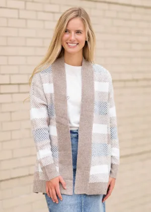 Open Front Checkered Cardigan - FINAL SALE
