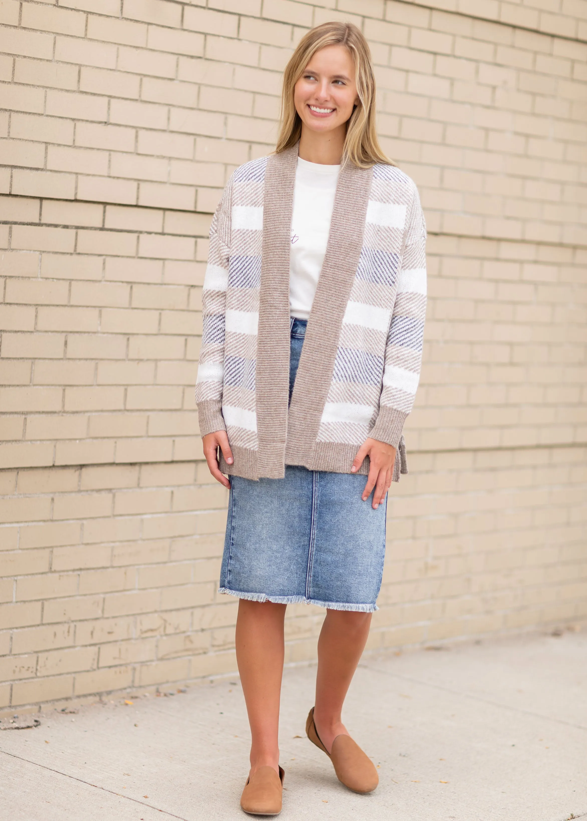 Open Front Checkered Cardigan - FINAL SALE