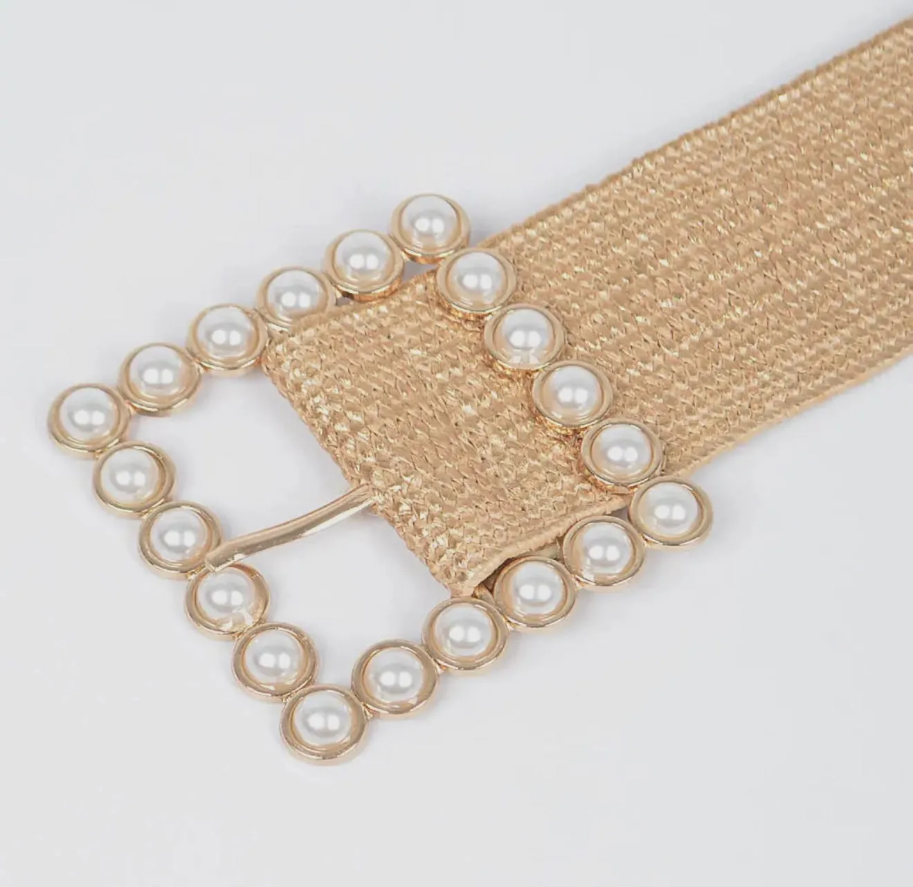 Opulence Wide Pearl Buckle Belt