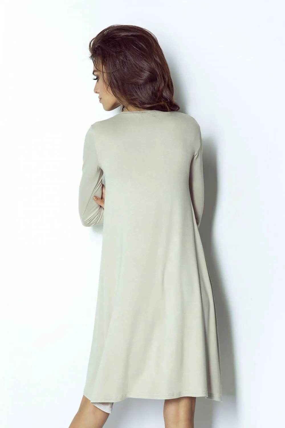 Oversized Knit Dress with Round Neck
