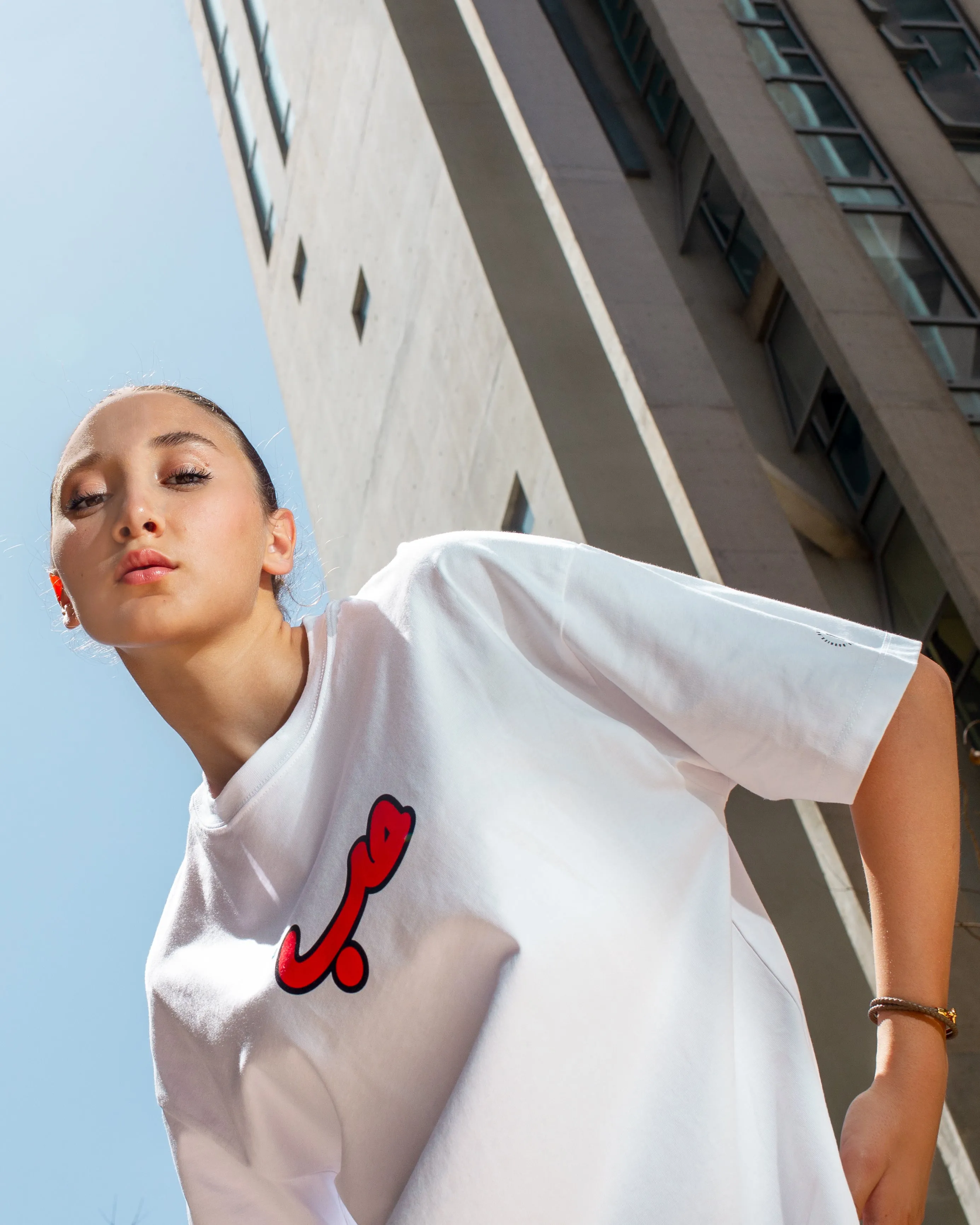 Oversized Optic White T-Shirt Hobb حب