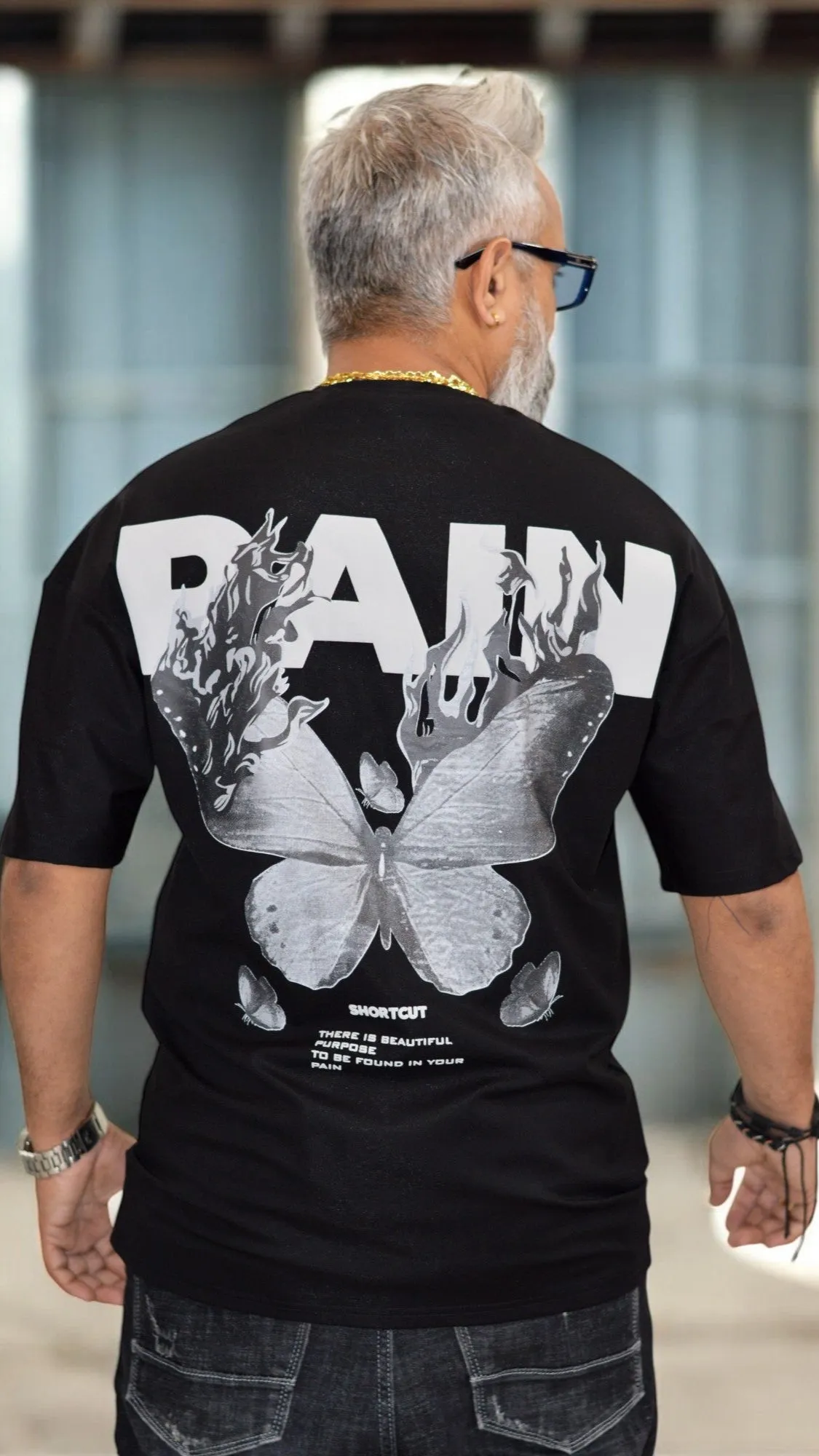 Oversized T-Shirts Men | Front & Back Print Pain | Streetwear Fashion