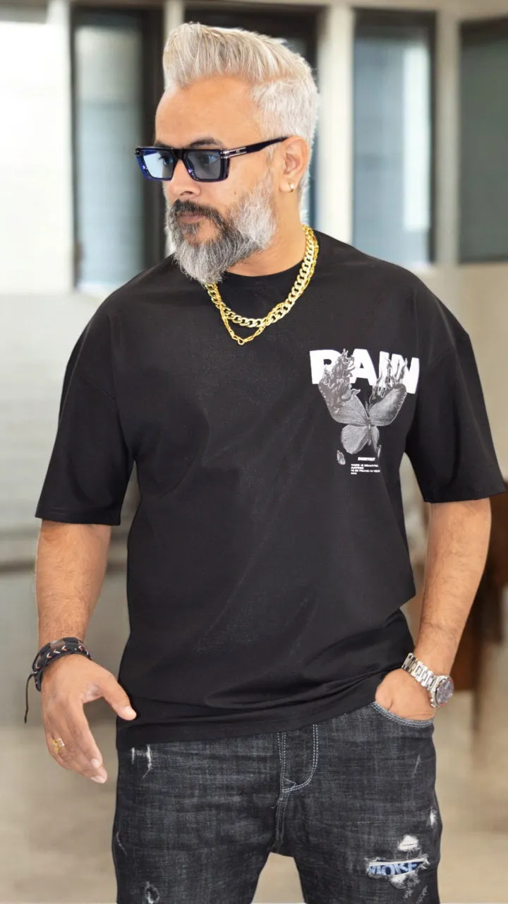 Oversized T-Shirts Men | Front & Back Print Pain | Streetwear Fashion