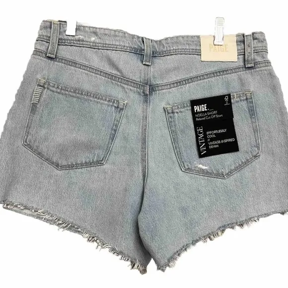 Paige Shorts Noella Relaxed Cut Off Denim Light Blue Size 29