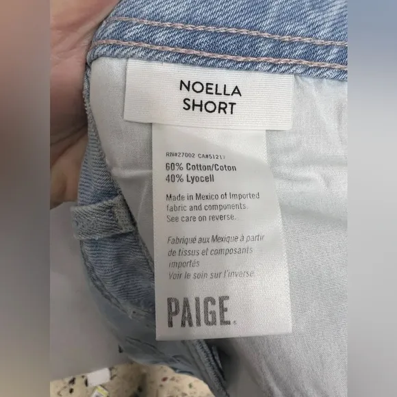 Paige Shorts Noella Relaxed Cut Off Denim Light Blue Size 29