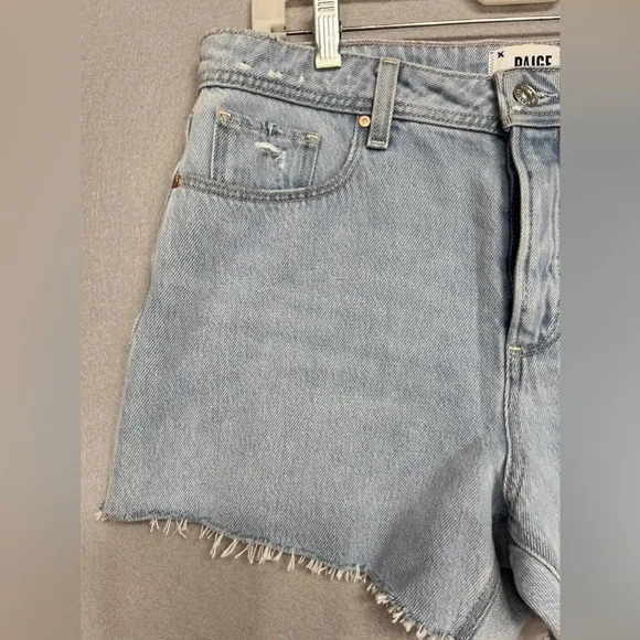 Paige Shorts Noella Relaxed Cut Off Denim Light Blue Size 29