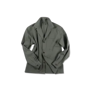 Painters Jacket in Olive Green Seersucker