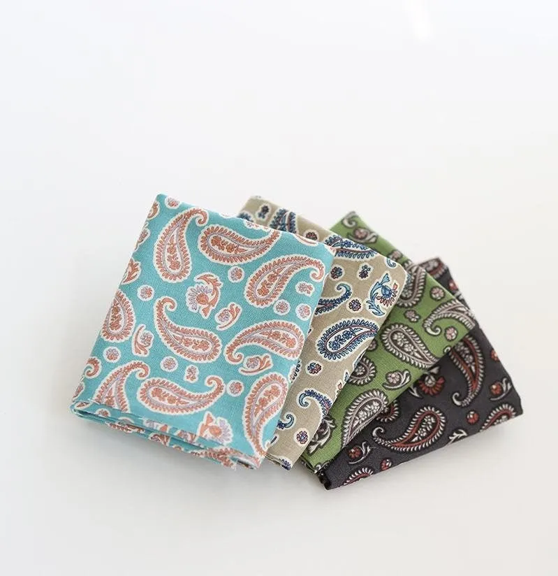 Paisley Cotton Fabric, Quality Korean Fabric - Mint, Beige, Green, Gray - By the Yard /24886