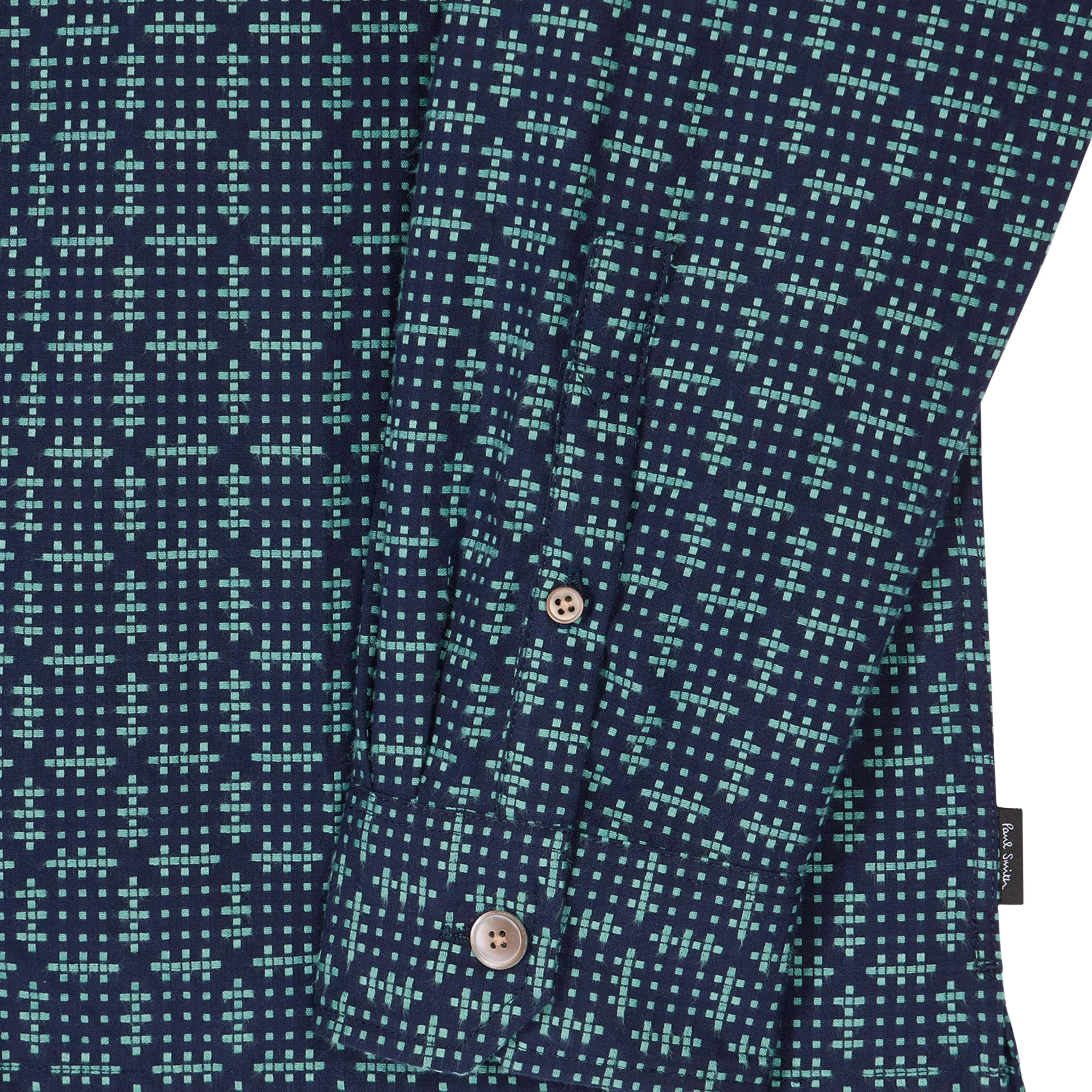 PAUL SMITH CROSS-STITCHED TEXTURED JACQUARD SHIRT