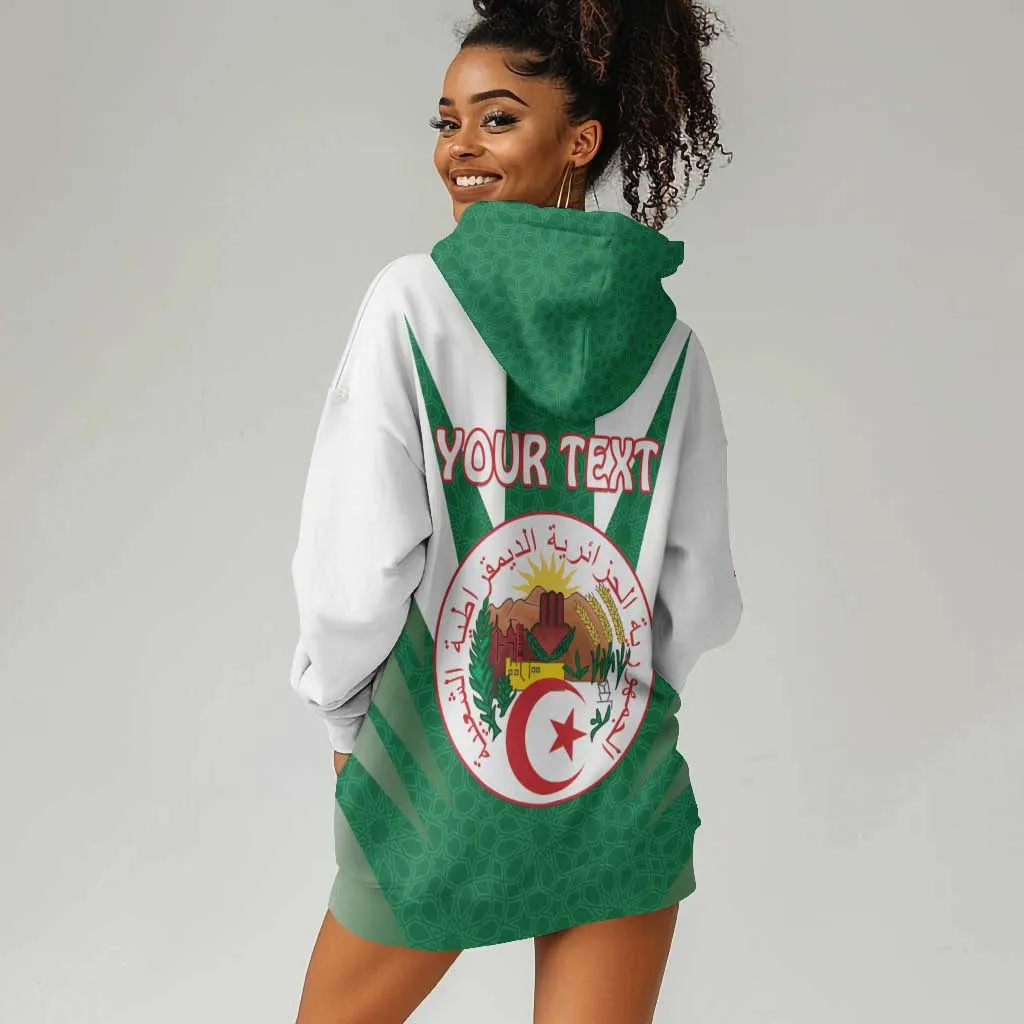 Personalised Afro Algeria Hoodie Dress Coat Of Arms With Islamic Pattern LT15