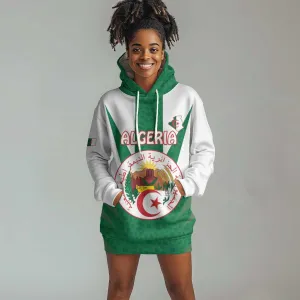 Personalised Afro Algeria Hoodie Dress Coat Of Arms With Islamic Pattern LT15