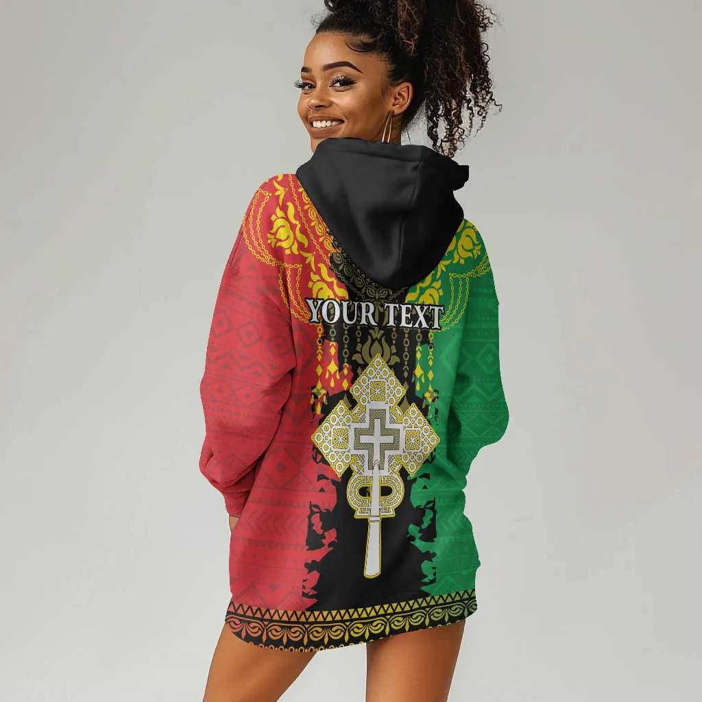 Personalised Afro Ethiopia Hoodie Dress Lion Of Judah - African Pattern LT15