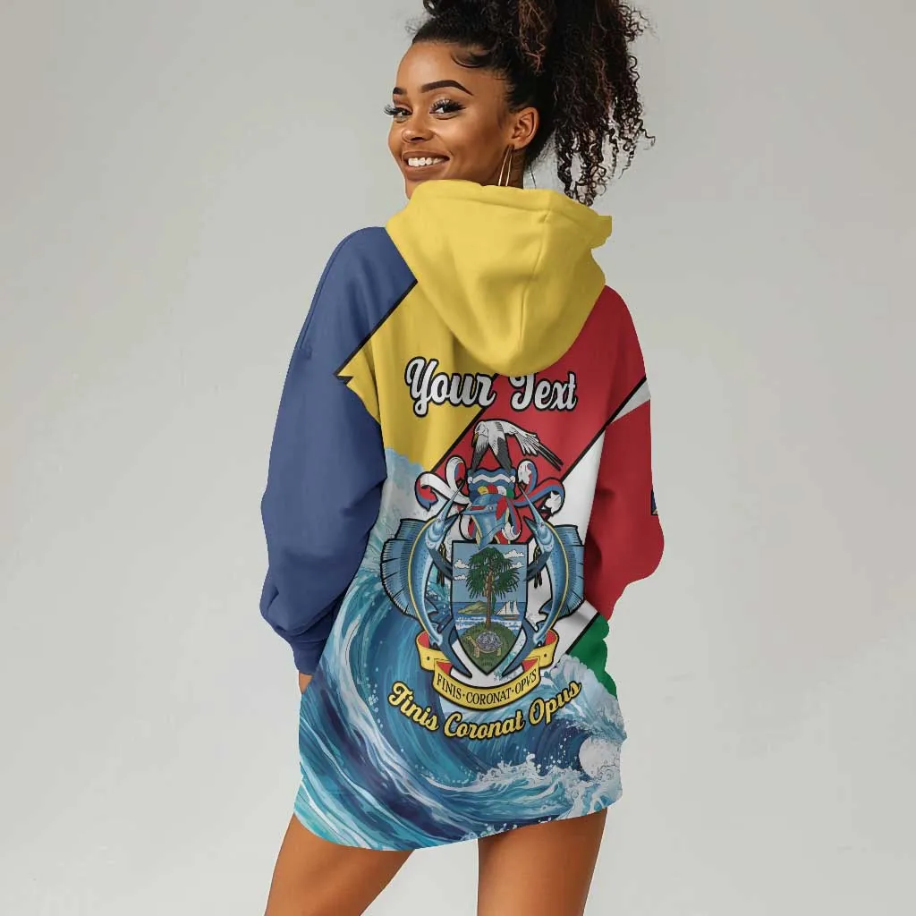 Personalised Afro Seychelles Hoodie Dress Sailfish With Coat Of Arms LT15