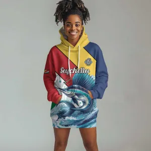 Personalised Afro Seychelles Hoodie Dress Sailfish With Coat Of Arms LT15