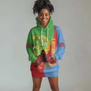 Personalised Eritrea Independence Day Hoodie Dress Shida Shoes Olive Branch African Pattern LT14