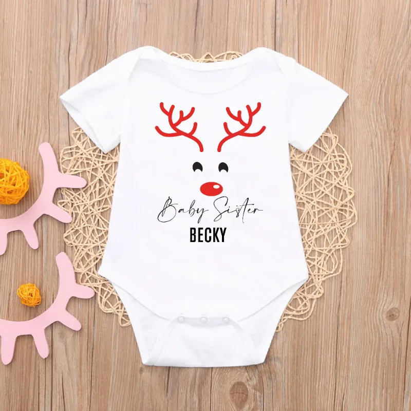 Personalised Matching Family Christmas Reindeer T-shirts