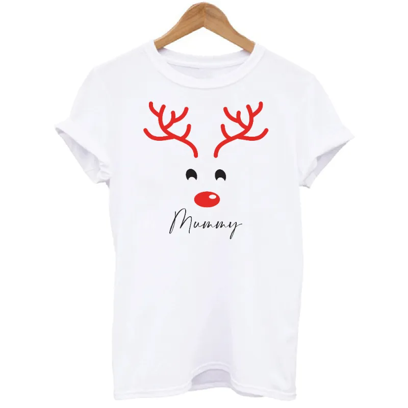 Personalised Matching Family Christmas Reindeer T-shirts