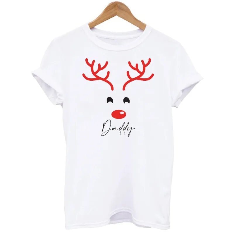 Personalised Matching Family Christmas Reindeer T-shirts