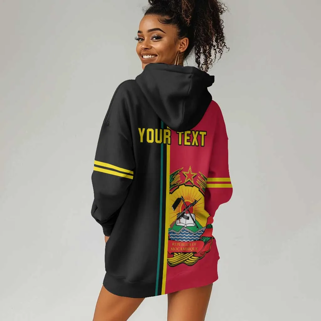 Personalised Mozambique Hoodie Dress Muzambhiki Coat Of Arms LT14