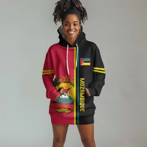 Personalised Mozambique Hoodie Dress Muzambhiki Coat Of Arms LT14