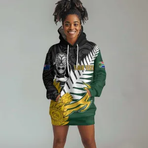 Personalised New Zealand Vs South Africa Rugby Hoodie Dress Rivals - Tribal Style LT7