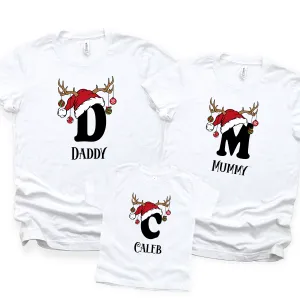 Personalised Santa Hat Family Festive Matching T-Shirts