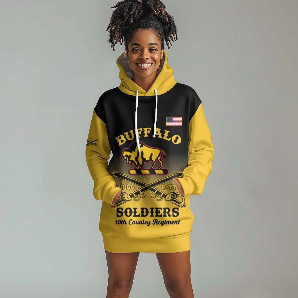 Personalized Afro-Americans Buffalo Soldiers Hoodie Dress 10th Cavalry Regiment LT15
