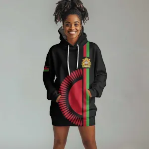 Personalized Malawi Hoodie Dress with Coat of Arms Flag Style LT01