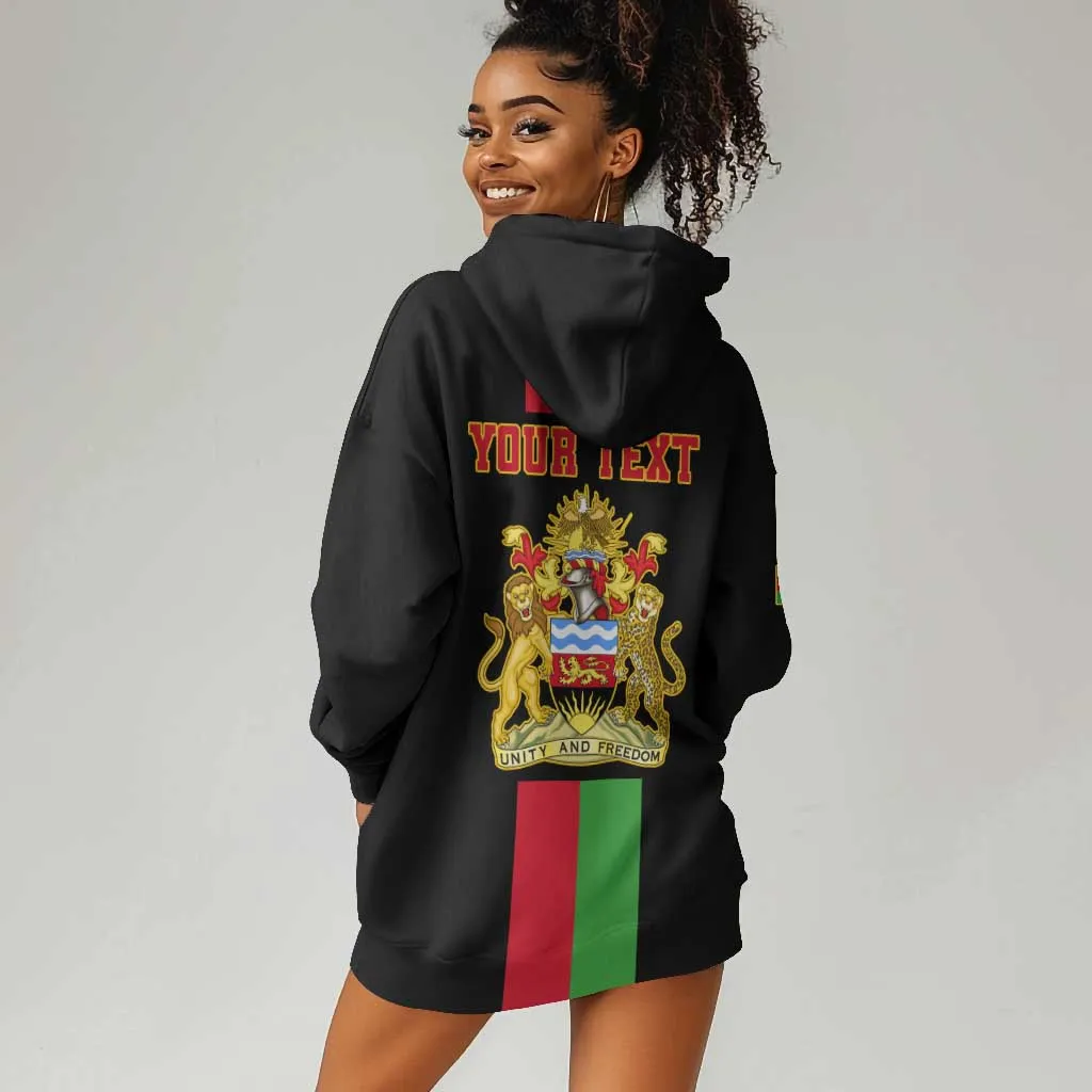Personalized Malawi Hoodie Dress with Coat of Arms Flag Style LT01