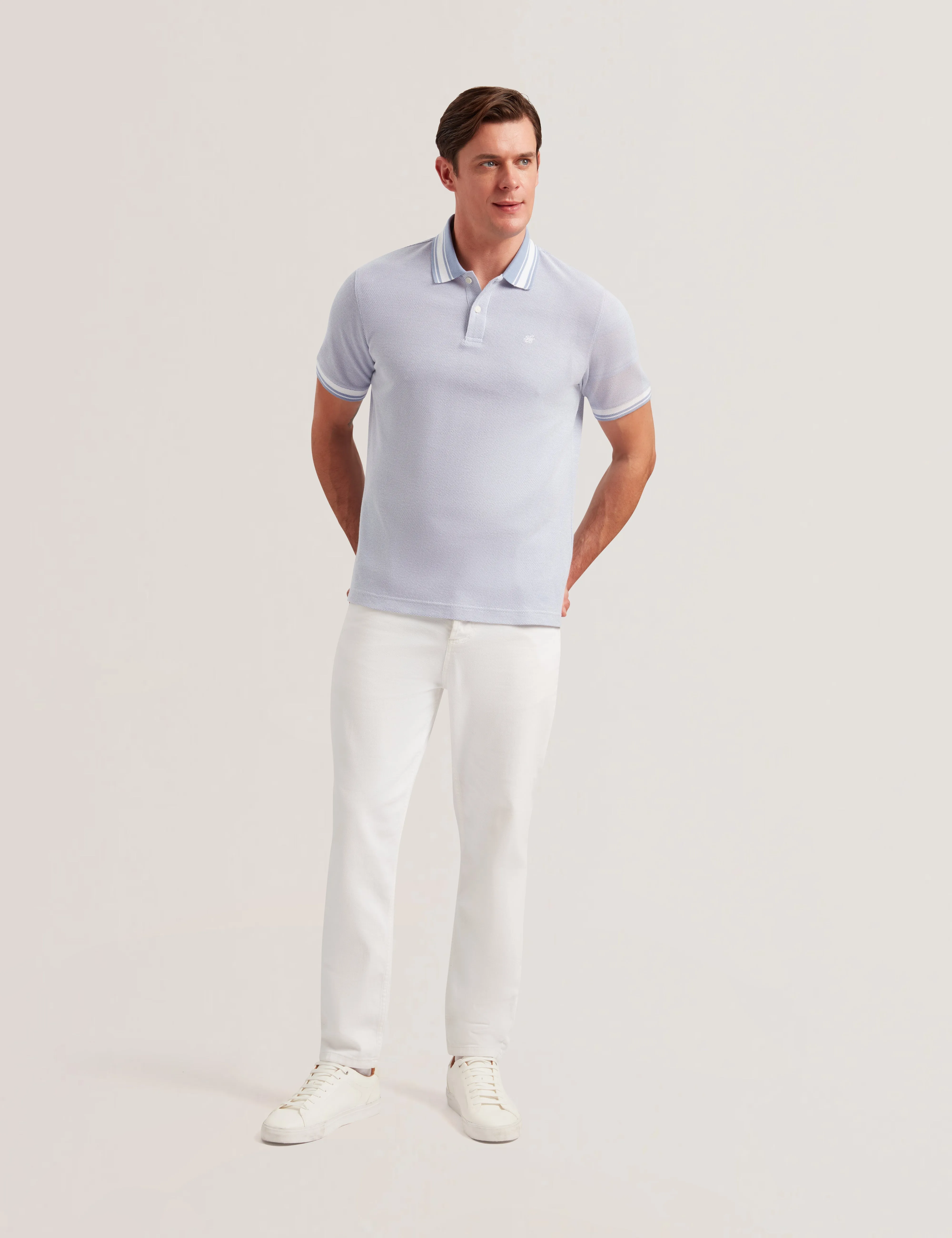 Phenes Short Sleeve Regular Fit Textured Polo Lt-Purple