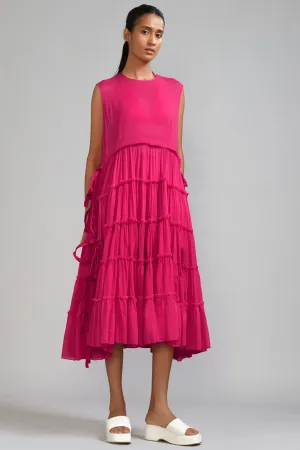 Pink Mul Tiered Tunic Set
