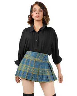Plaid Pleated Mini Skirt