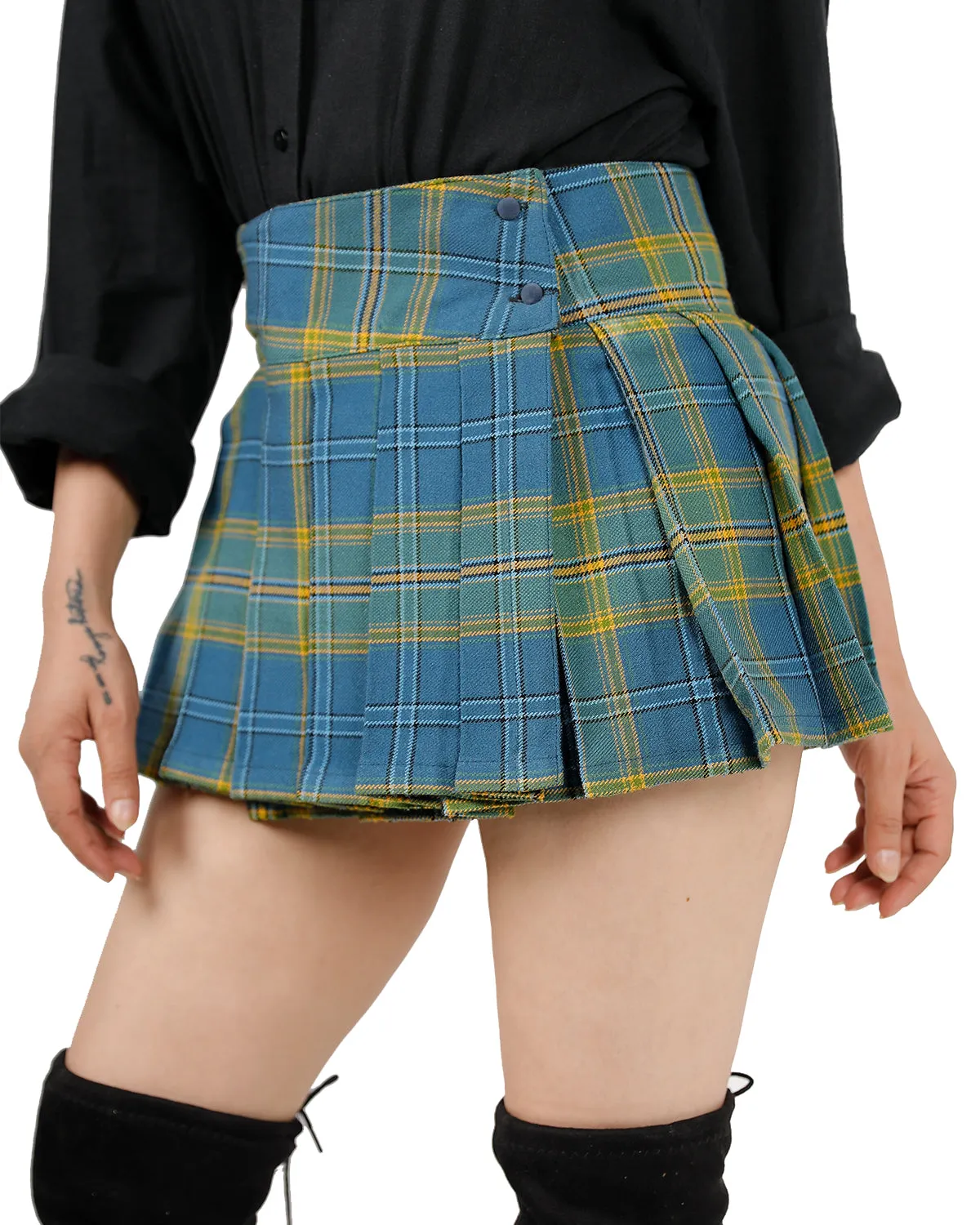 Plaid Pleated Mini Skirt