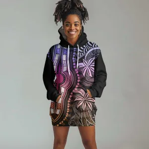 Polynesia Mixed African Dashiki Hoodie Dress Afro-pacific Culture - Pastel LT9