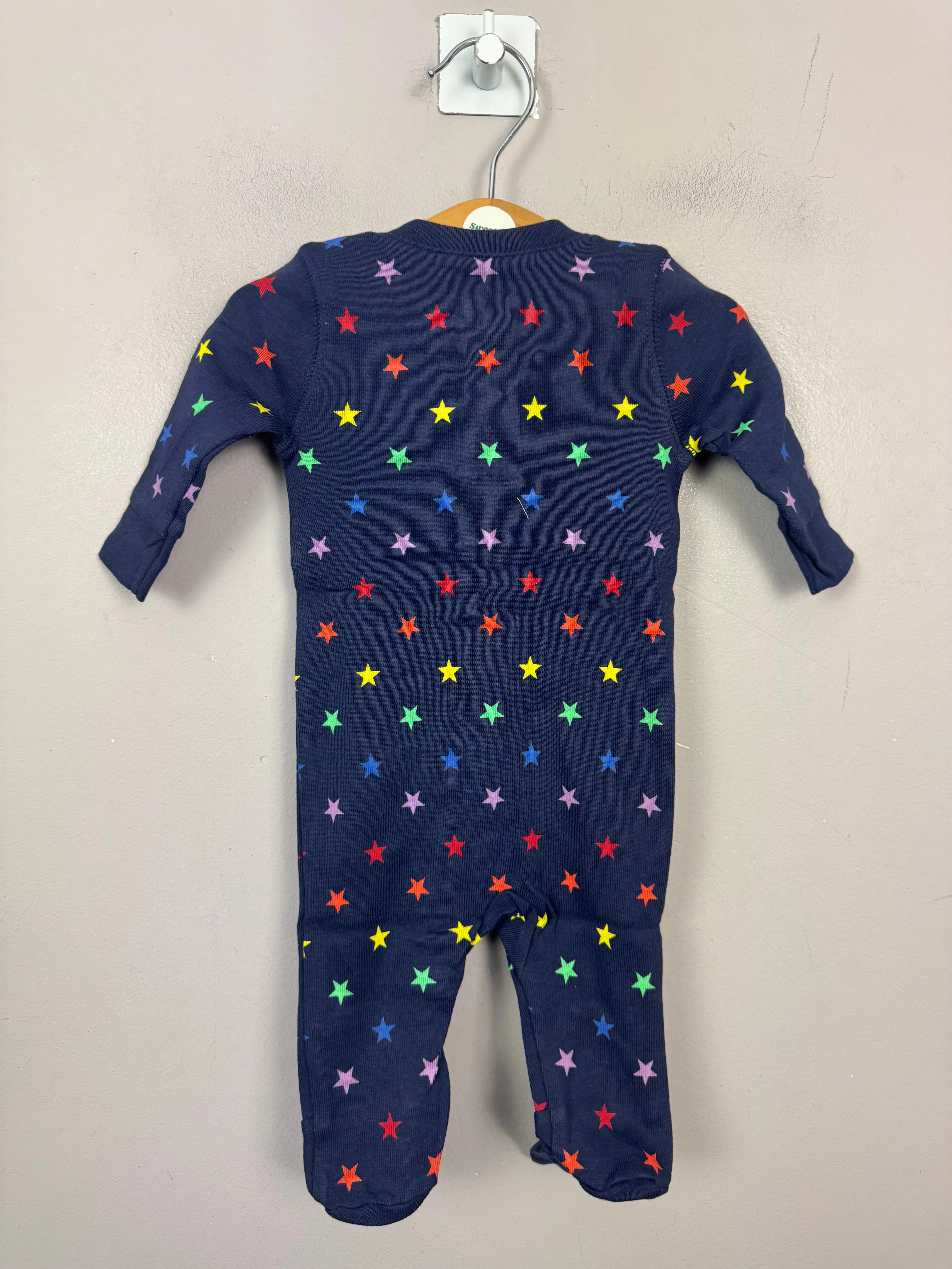 Primary Organic Sleepsuit - Navy stars Newborn, NEW
