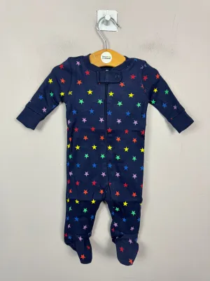 Primary Organic Sleepsuit - Navy stars Newborn, NEW