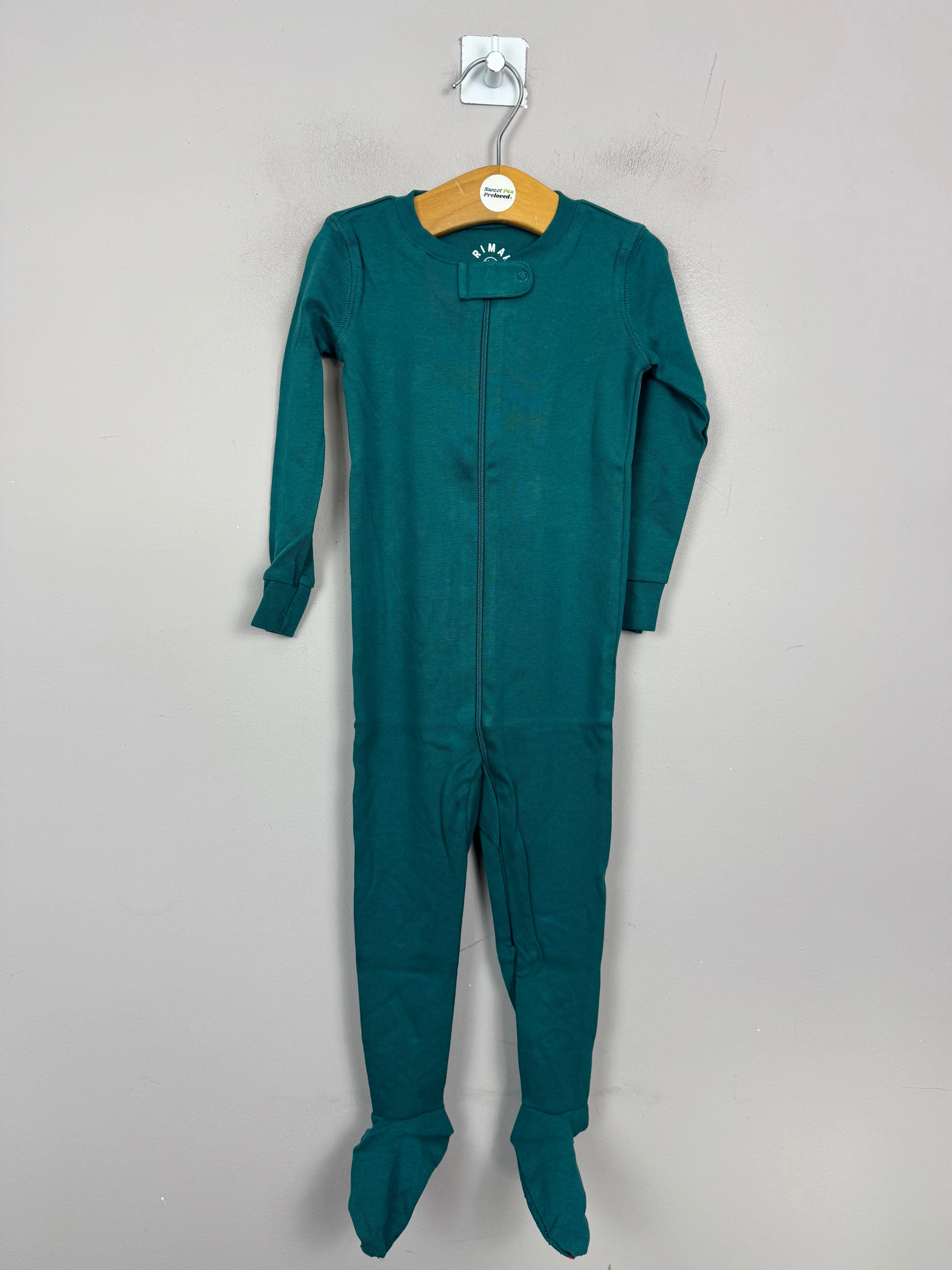 Primary Organic Sleepsuit - Plain dye, Spruce (New) NB to 12-18m