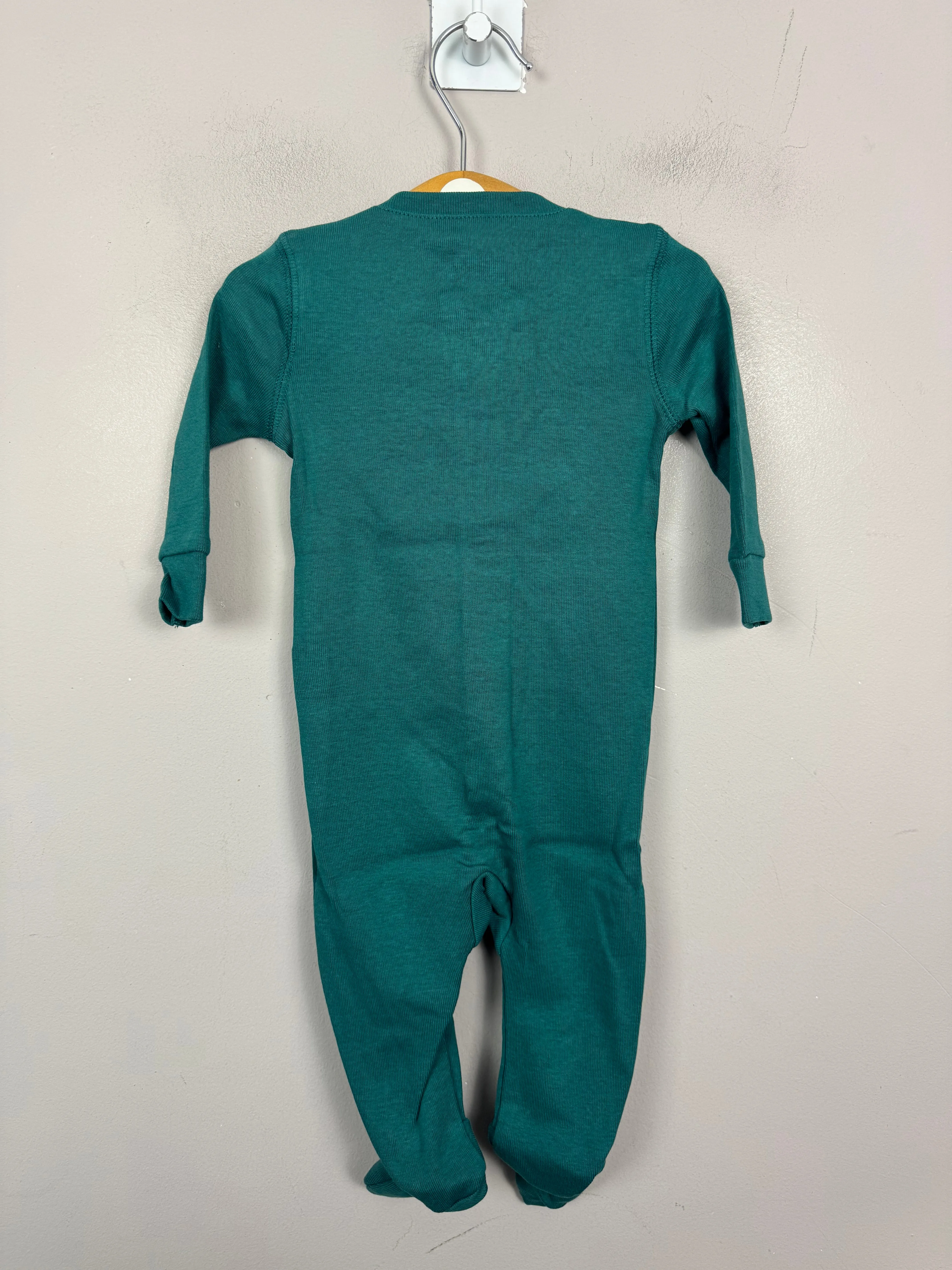 Primary Organic Sleepsuit - Plain dye, Spruce (New) NB to 12-18m