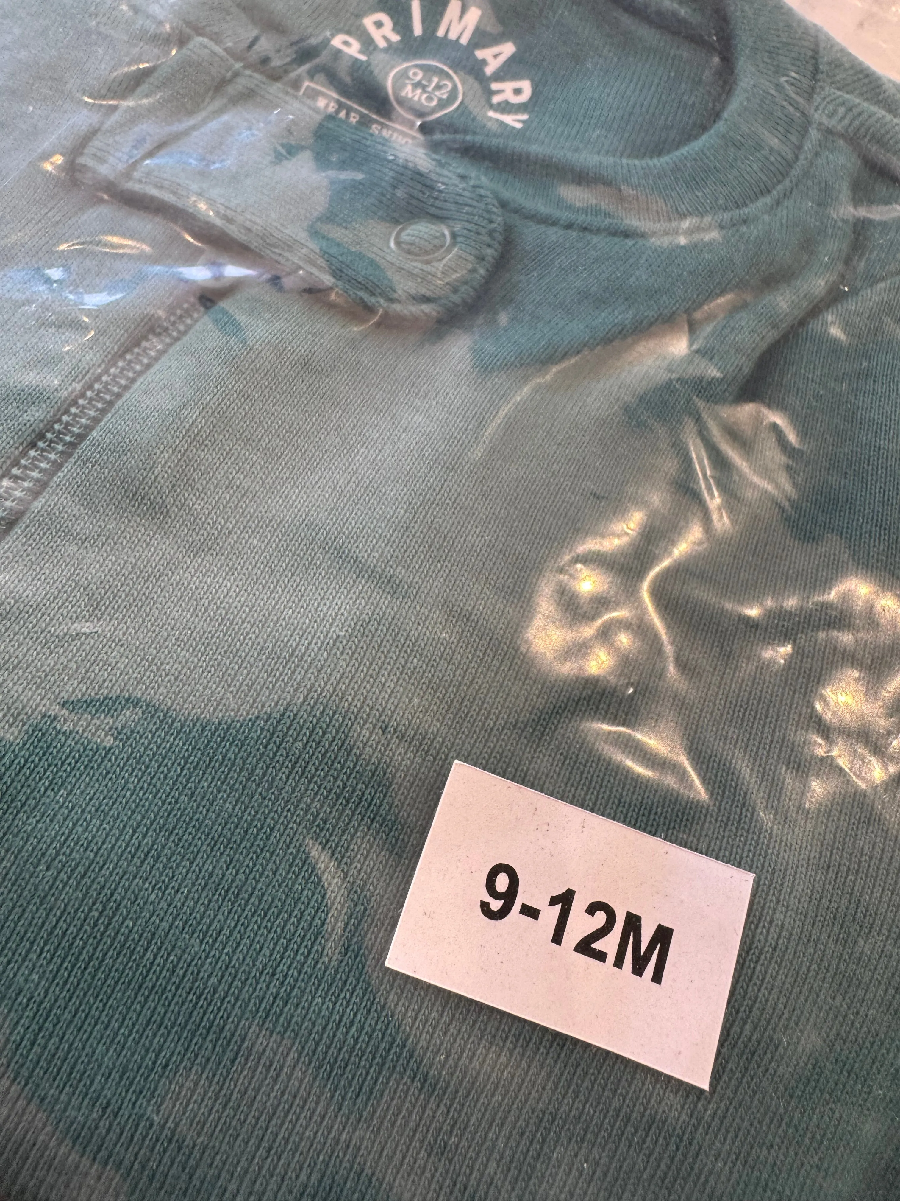 Primary Organic Sleepsuit - Plain dye, Spruce (New) NB to 12-18m