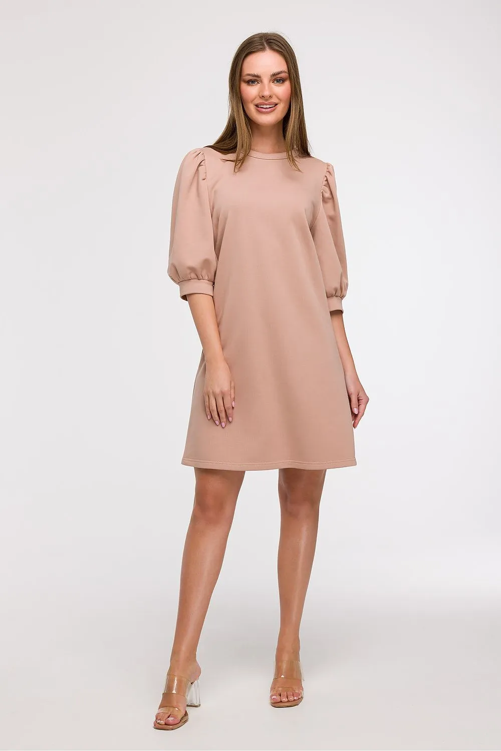 Puff Sleeve A-Line Day Dress