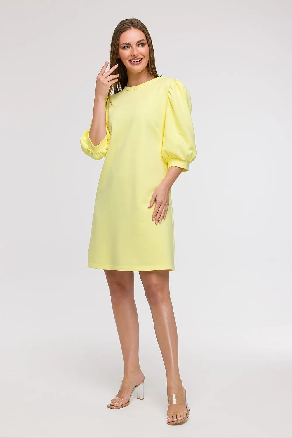Puff Sleeve A-Line Day Dress