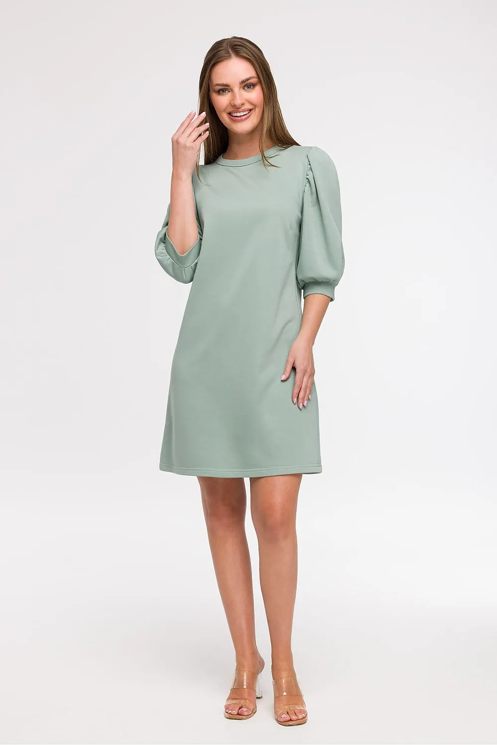 Puff Sleeve A-Line Day Dress