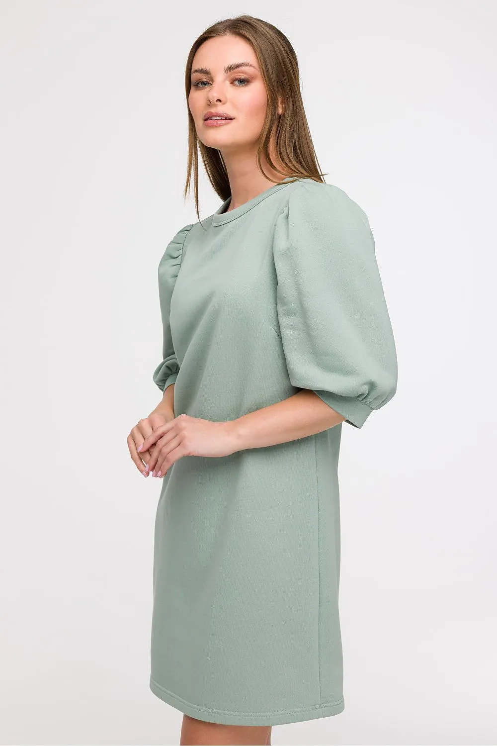 Puff Sleeve A-Line Day Dress