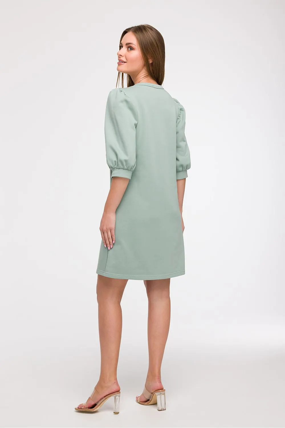 Puff Sleeve A-Line Day Dress