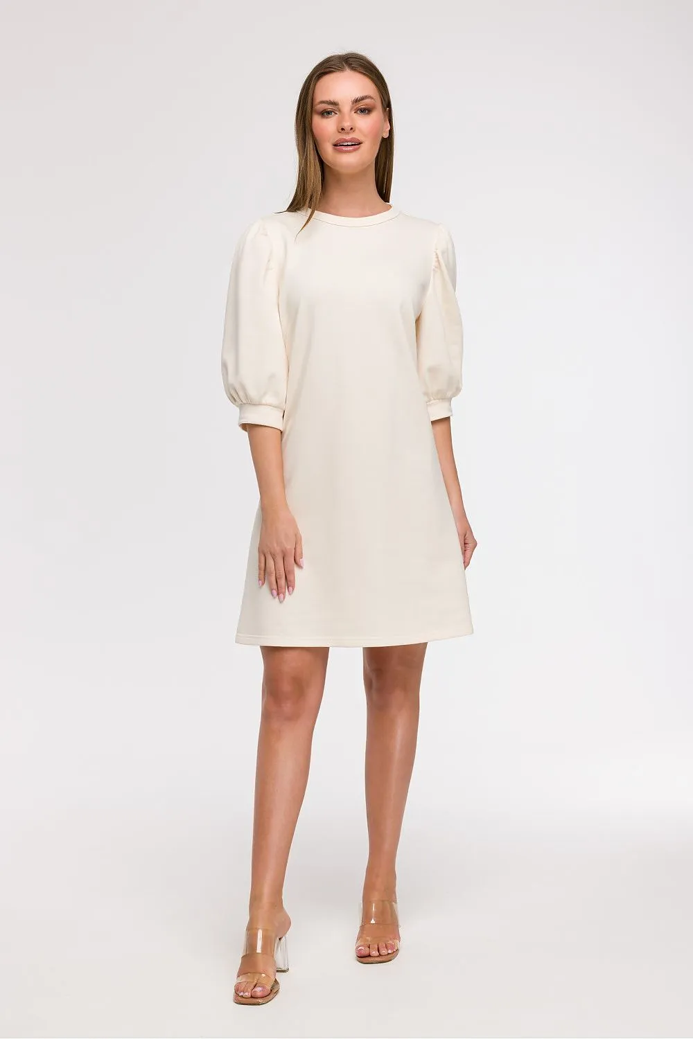 Puff Sleeve A-Line Day Dress