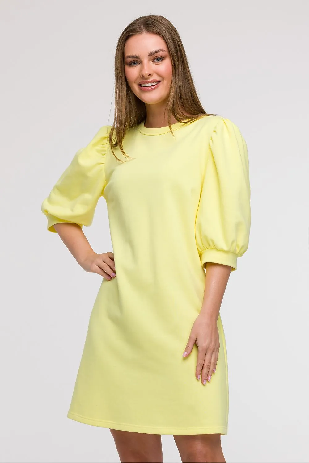 Puff Sleeve A-Line Day Dress