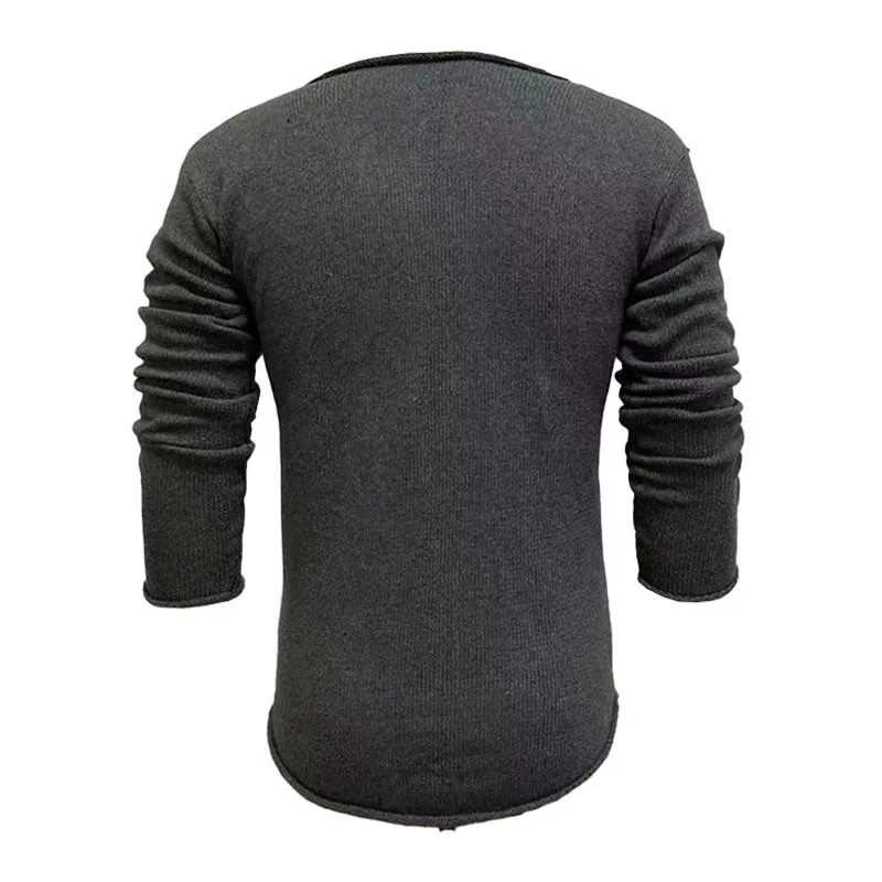 Pull en tricot vintage à col en V et manches longues